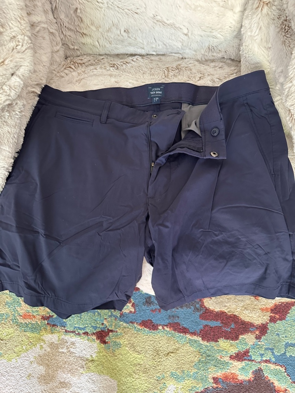 J. Crew Navy Blue Flat-Front Men's Shorts